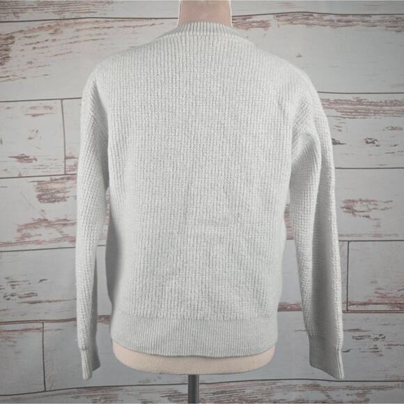 Wilfred Free Hillside Sweater Merino Wool LIght Grey Cream Size Small - Picture 3 of 6